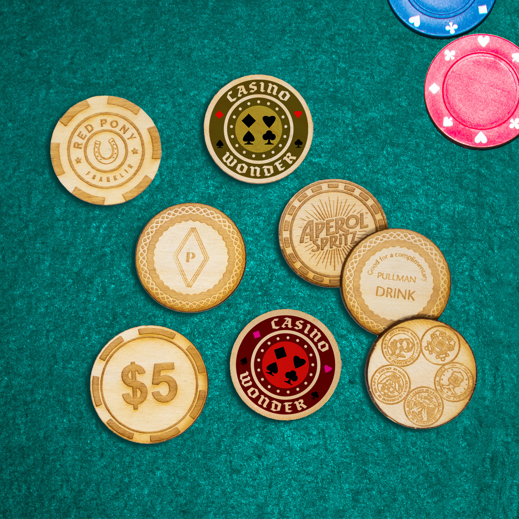 Picture of Wood Poker Chip: 1 Side Imprint
