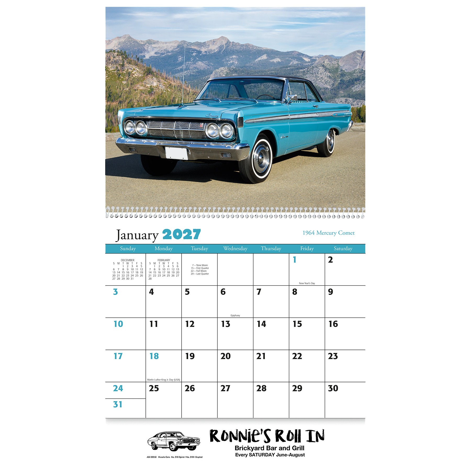 Picture of Muscle Cars Wall Calendar: 2027 Spiral Bound
