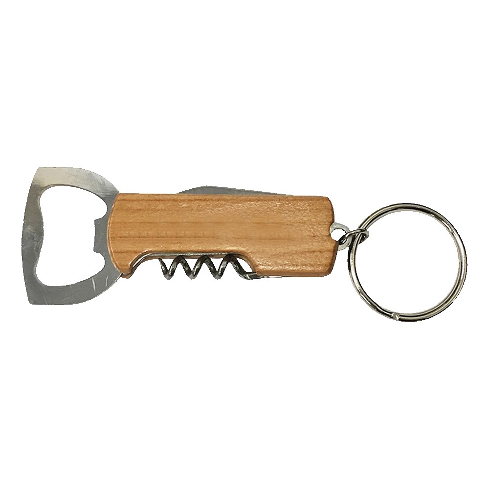 Picture of Wood Bottle Opener - Keychain Bottle Opener/Corkscrew Combo