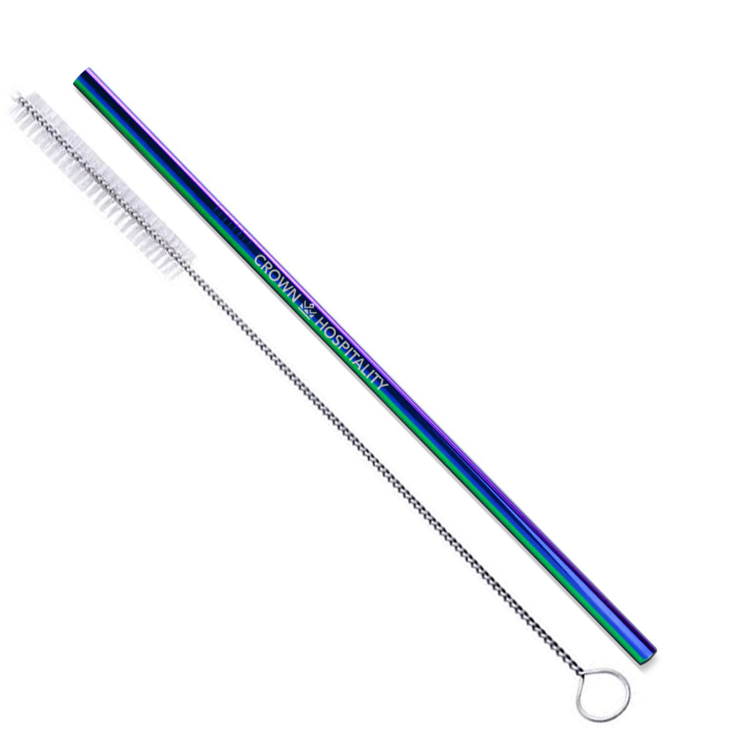 Picture of Straight Stainless Steel Straws: Individually Sold In Black, Blue, Or Rainbow