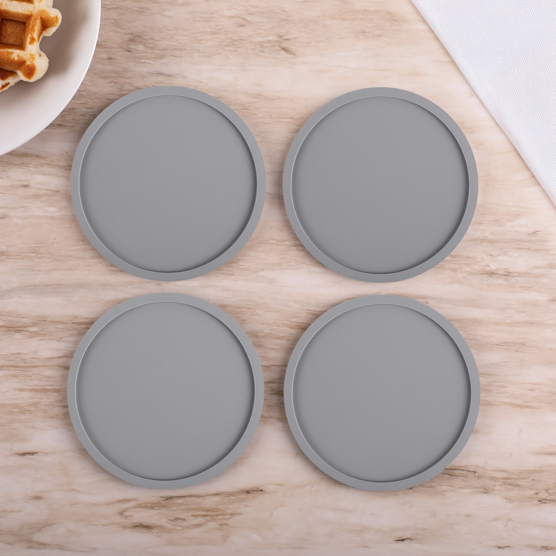 Picture of 4 Pc. Grippy Round Silicone Coaster Set In Box