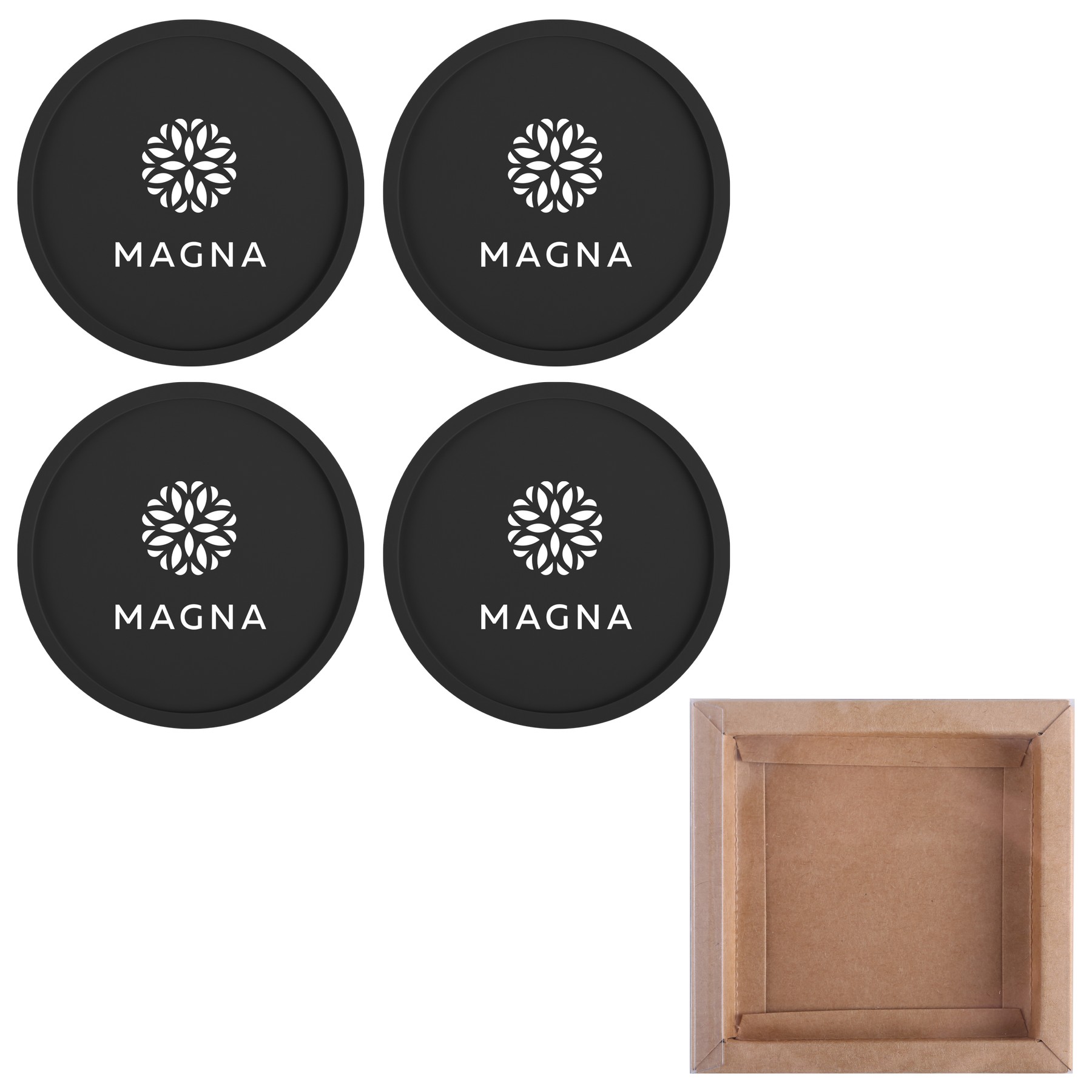 Picture of 4 Pc. Grippy Round Silicone Coaster Set In Box