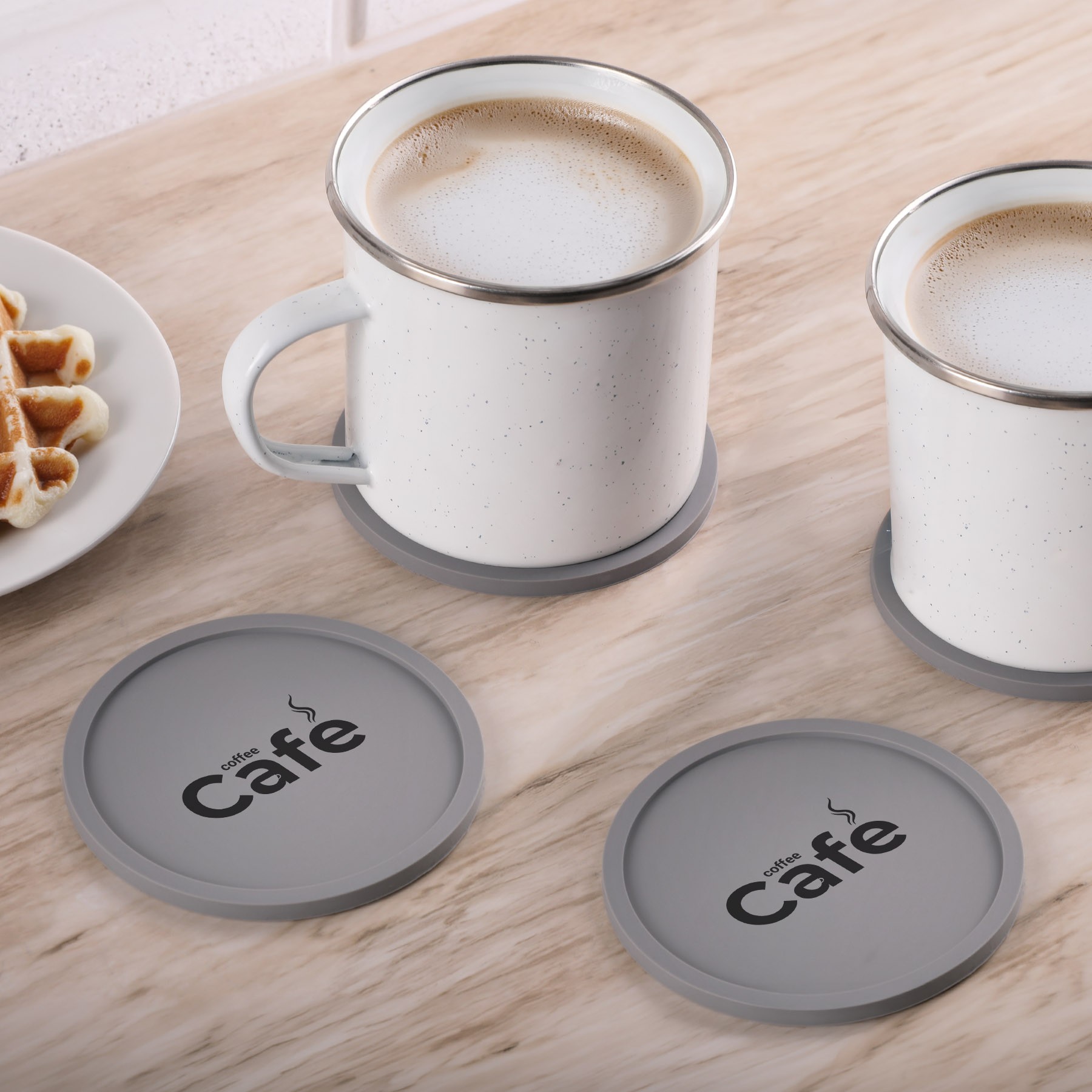 Picture of 4 Pc. Grippy Round Silicone Coaster Set In Box