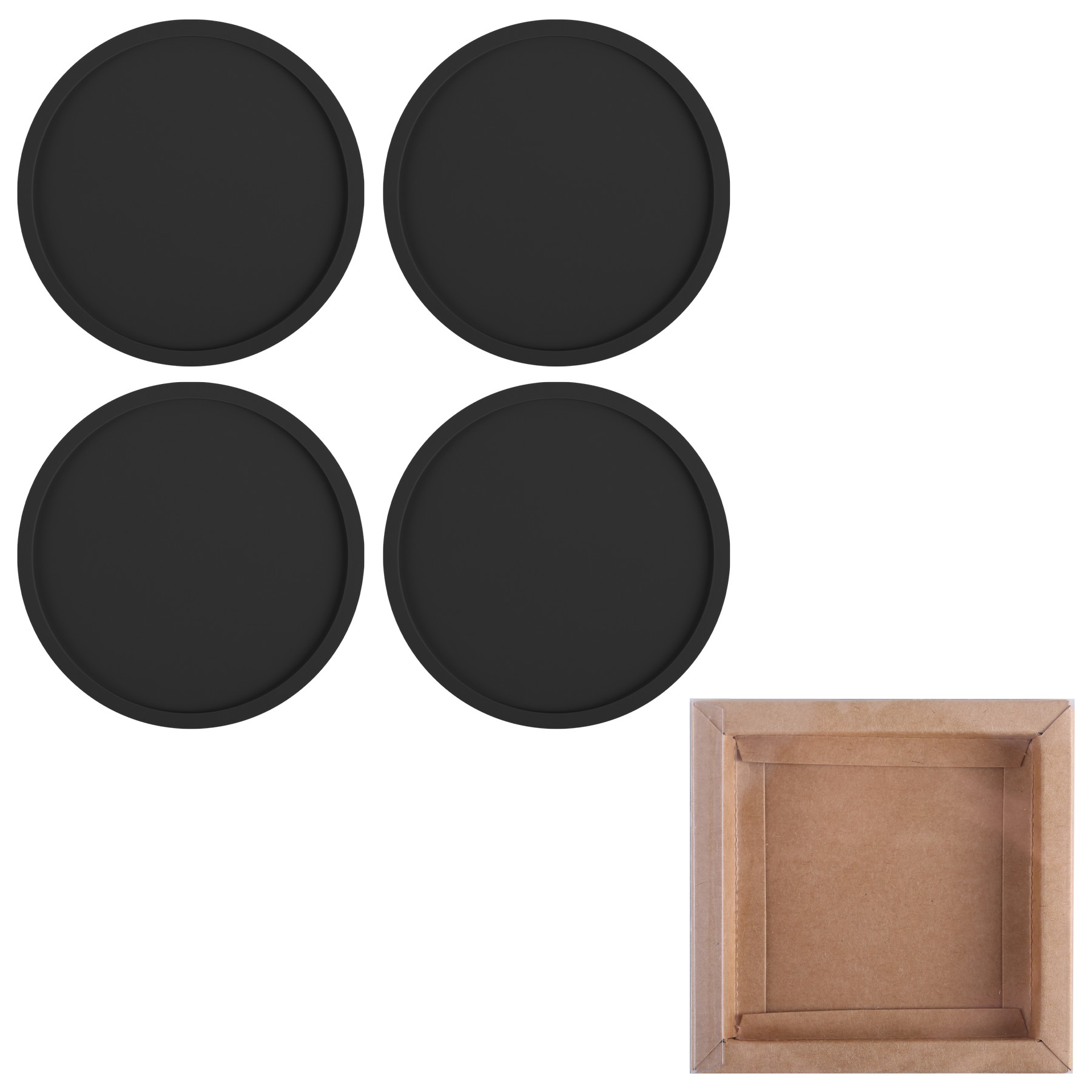 Picture of 4 Pc. Grippy Round Silicone Coaster Set In Box