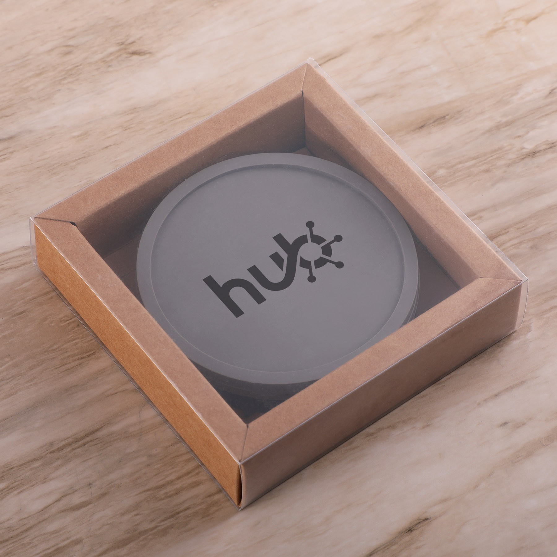 Picture of 4 Pc. Grippy Round Silicone Coaster Set In Box