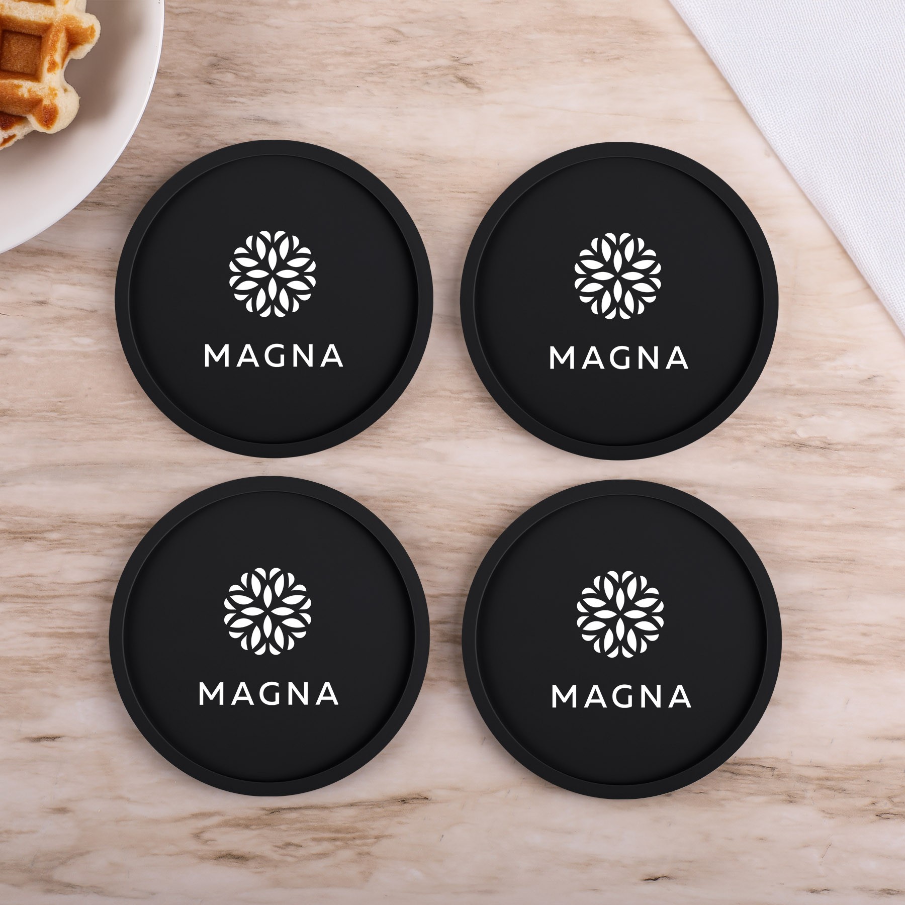 Picture of 4 Pc. Grippy Round Silicone Coaster Set In Box