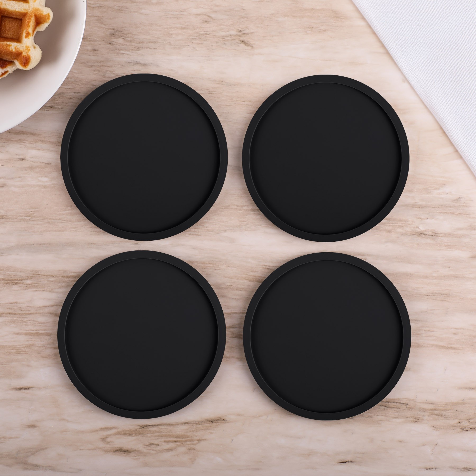 Picture of 4 Pc. Grippy Round Silicone Coaster Set In Box
