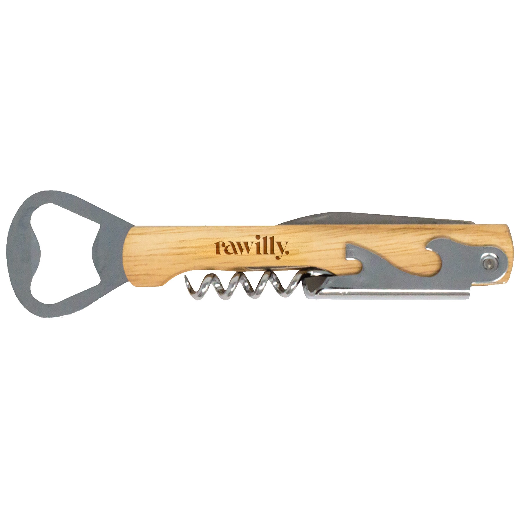 Picture of Wood Bottle Opener - Bottle Opener/Corkscrew Combo