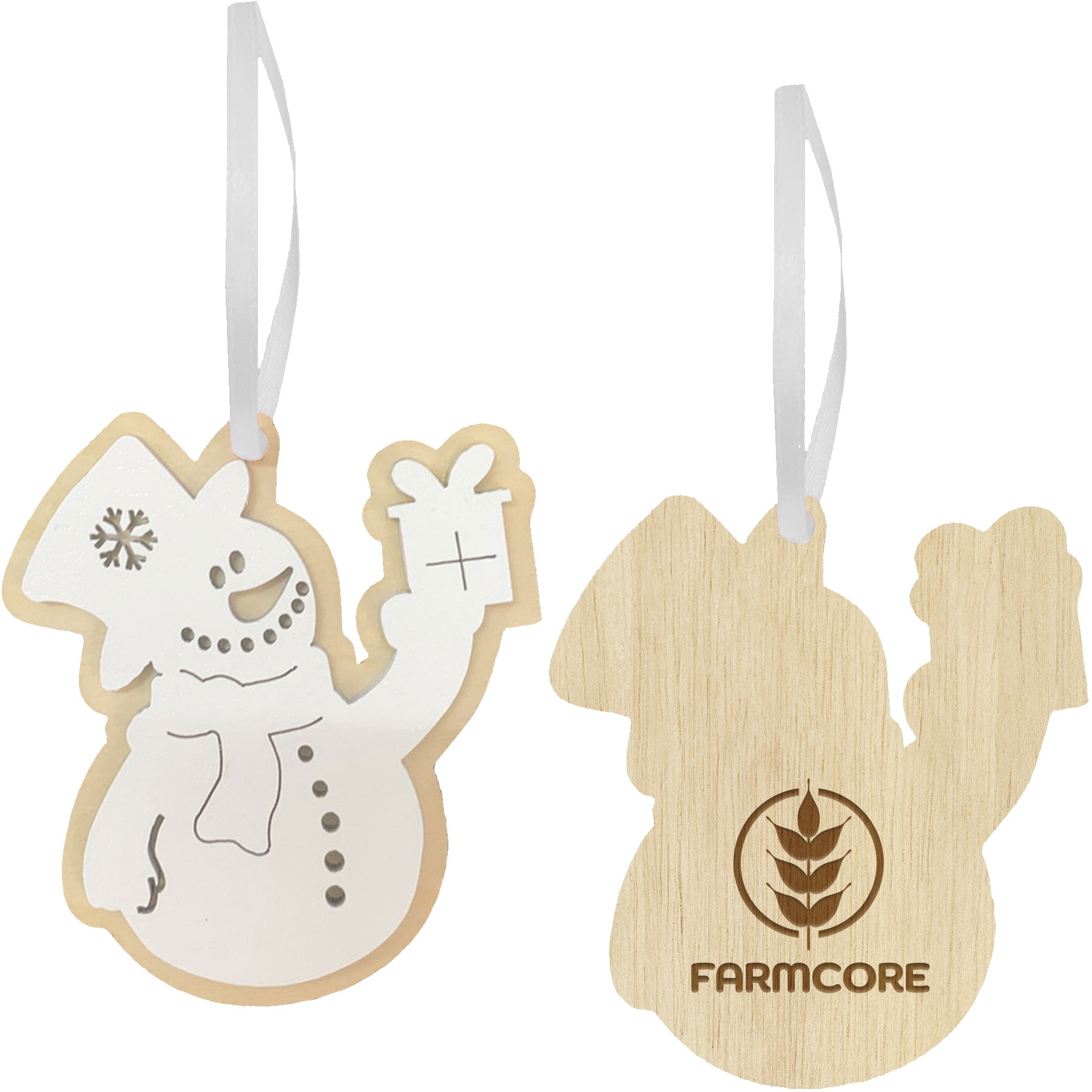 Picture of Layered Snowman Wood Ornament: Snowman