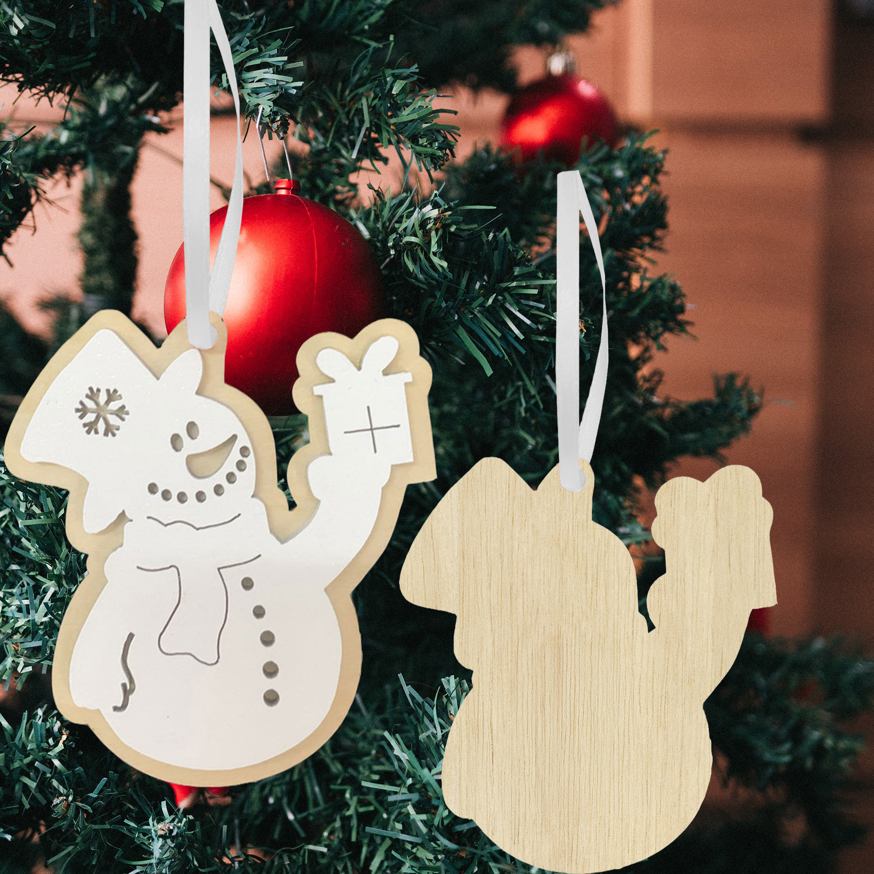 Picture of Layered Snowman Wood Ornament: Snowman