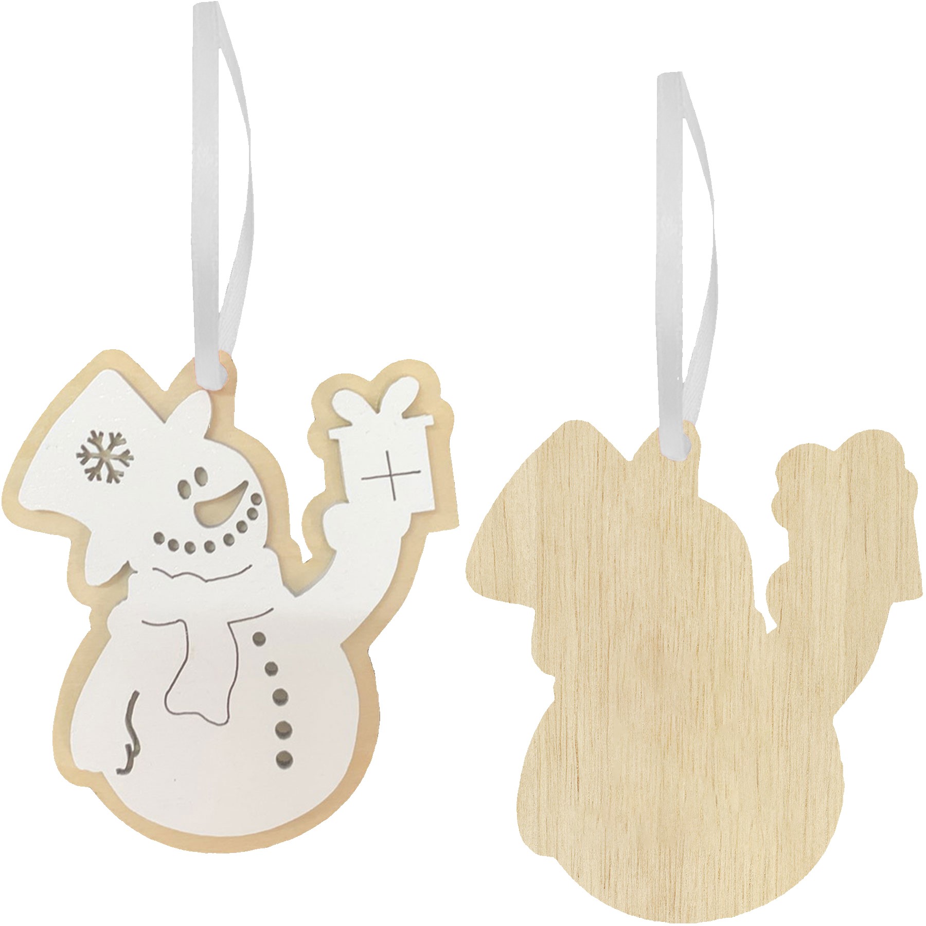 Picture of Layered Snowman Wood Ornament: Snowman