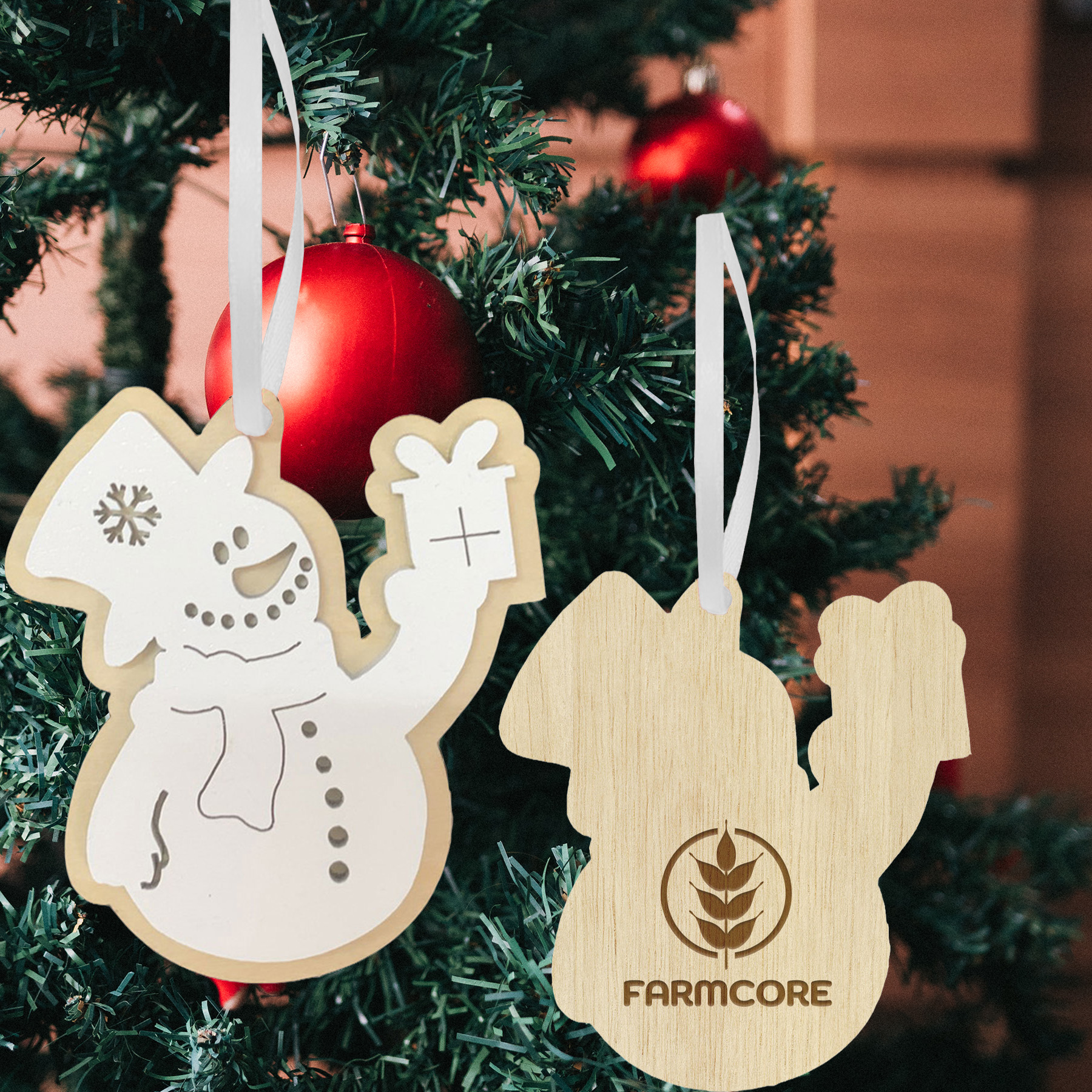 Picture of Layered Snowman Wood Ornament: Snowman