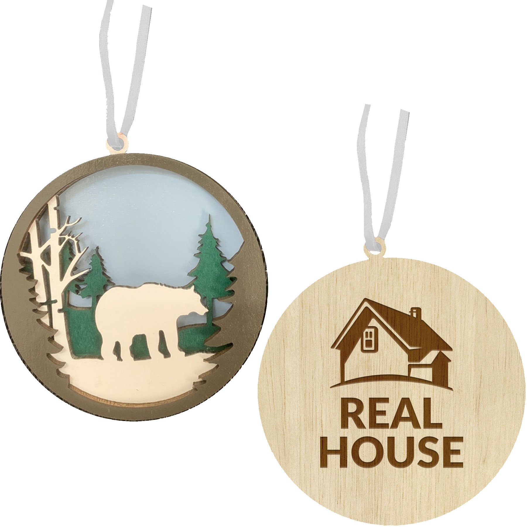 Picture of Bear In Woods Layered Wood Ornament: Bear in Woods