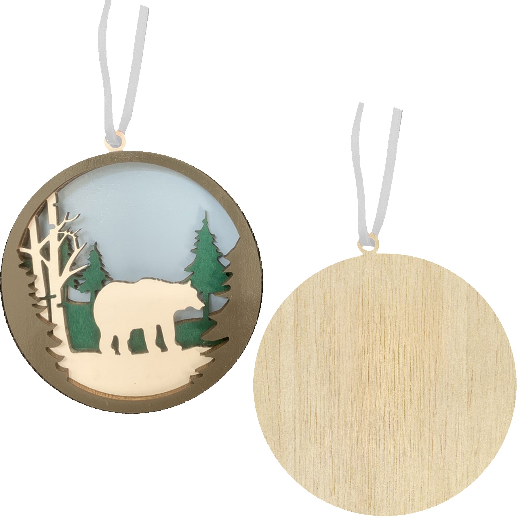 Picture of Bear In Woods Layered Wood Ornament: Bear in Woods