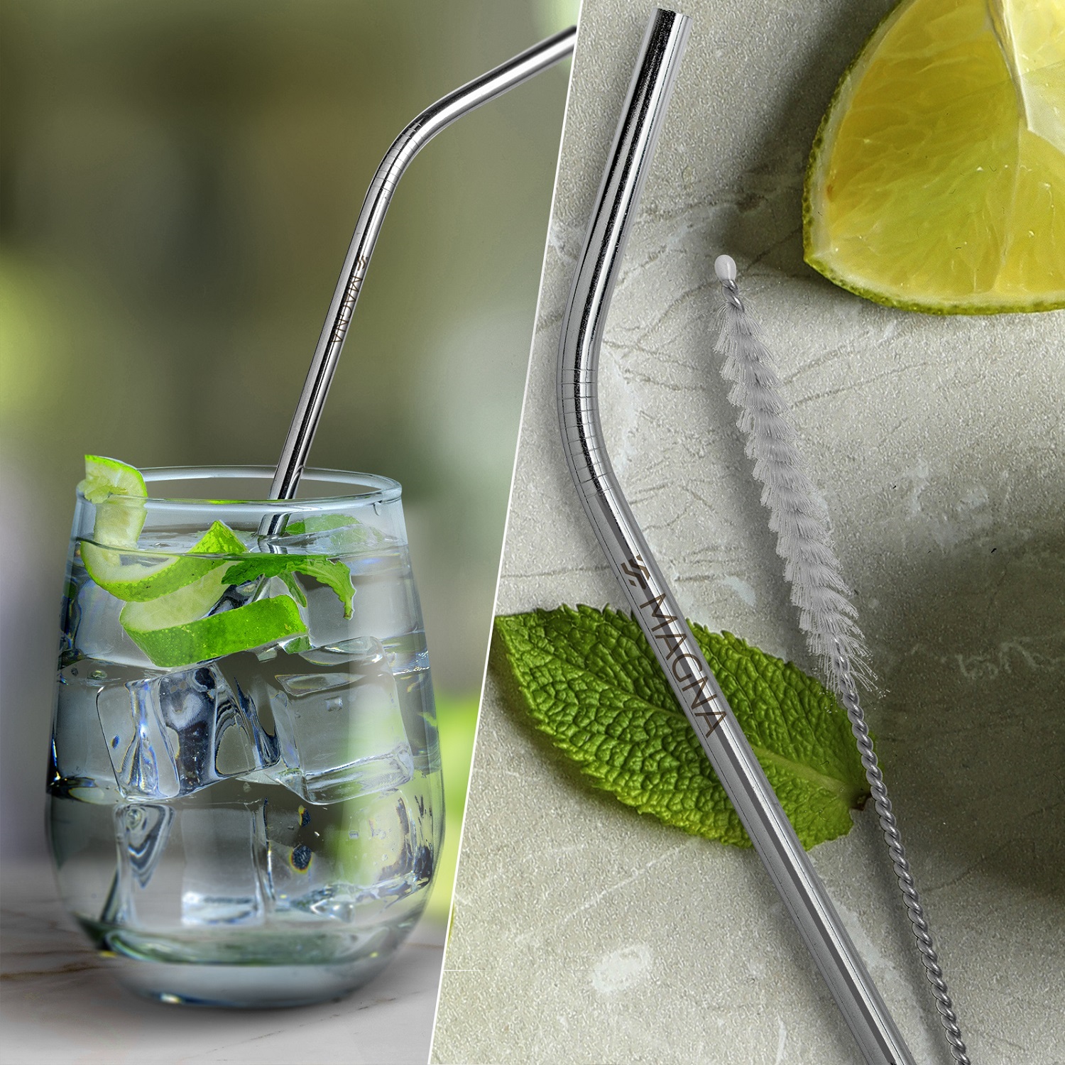 Picture of Bent Stainless Steel Straws: Individually Sold In Silver