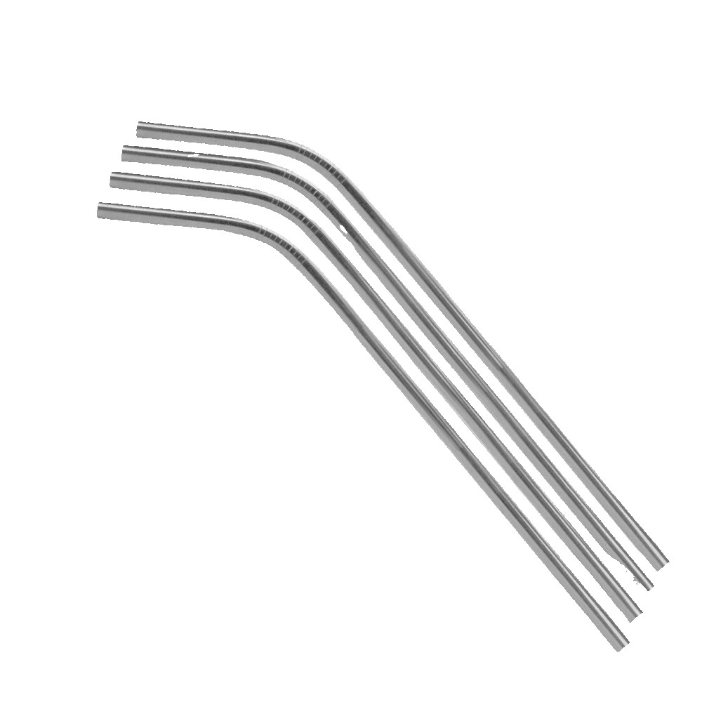 Picture of Bent Stainless Steel Straws: Set Of 4" Silver