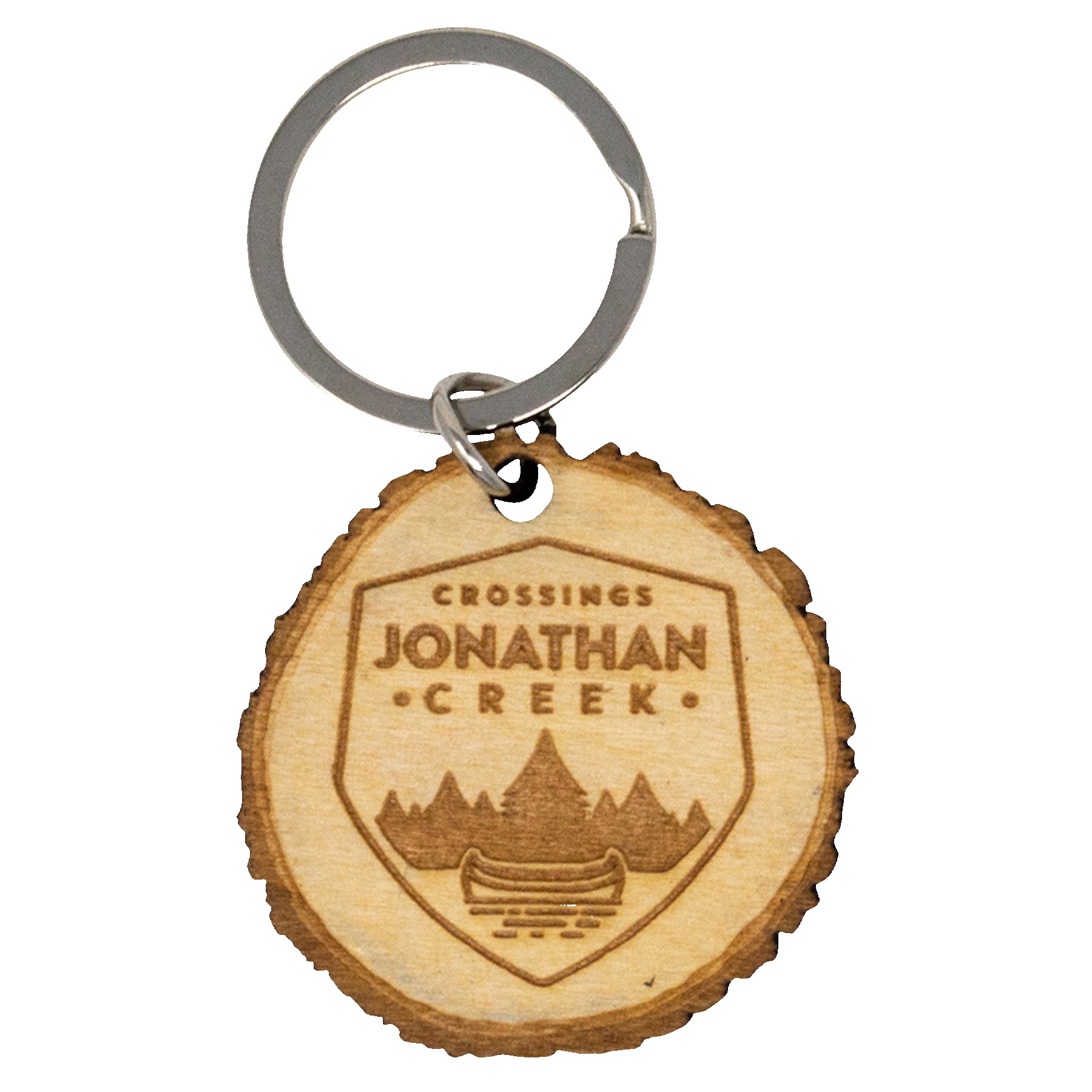 Picture of Custom Wood Log Cut Keychain
