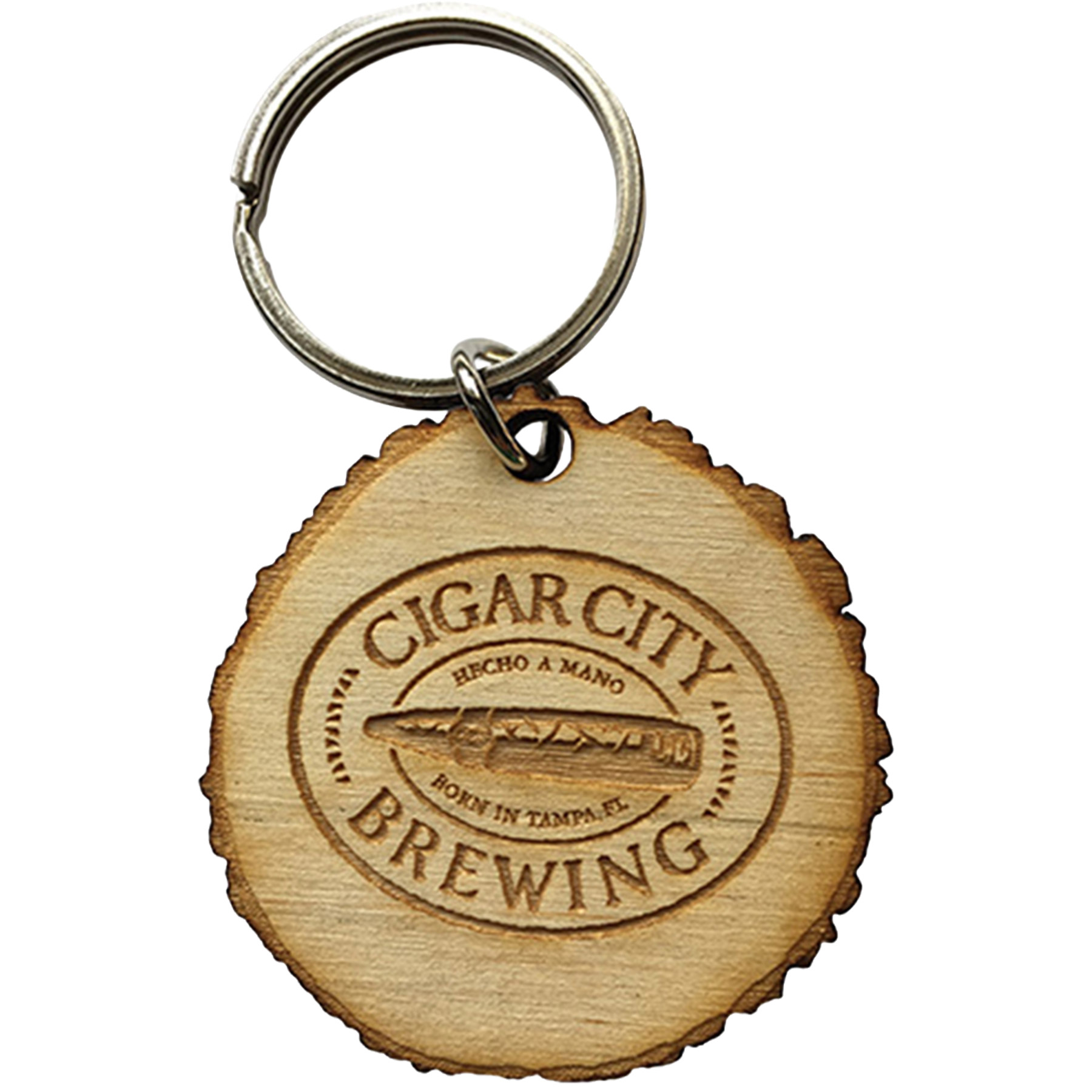 Picture of Custom Wood Log Cut Keychain