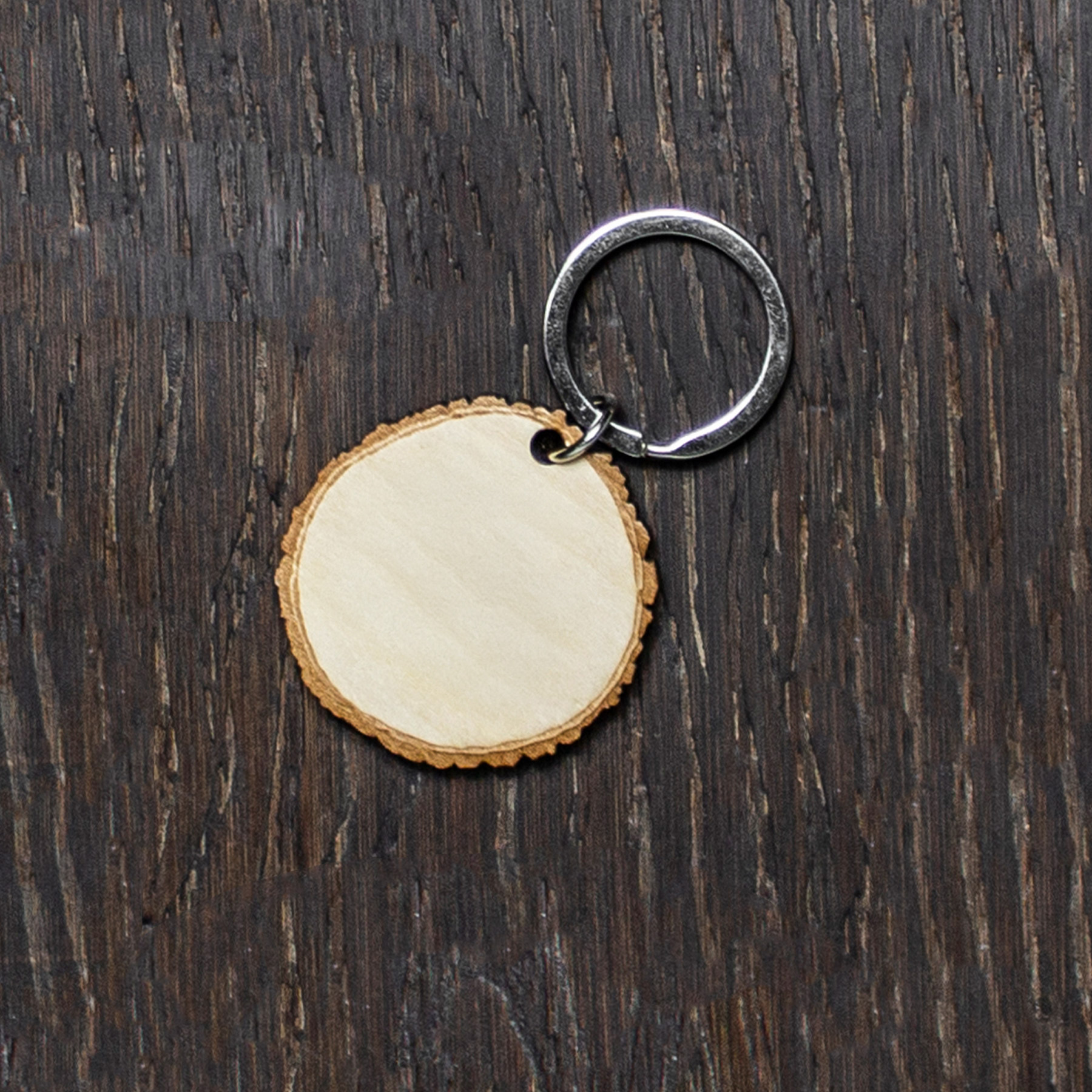Picture of Custom Wood Log Cut Keychain
