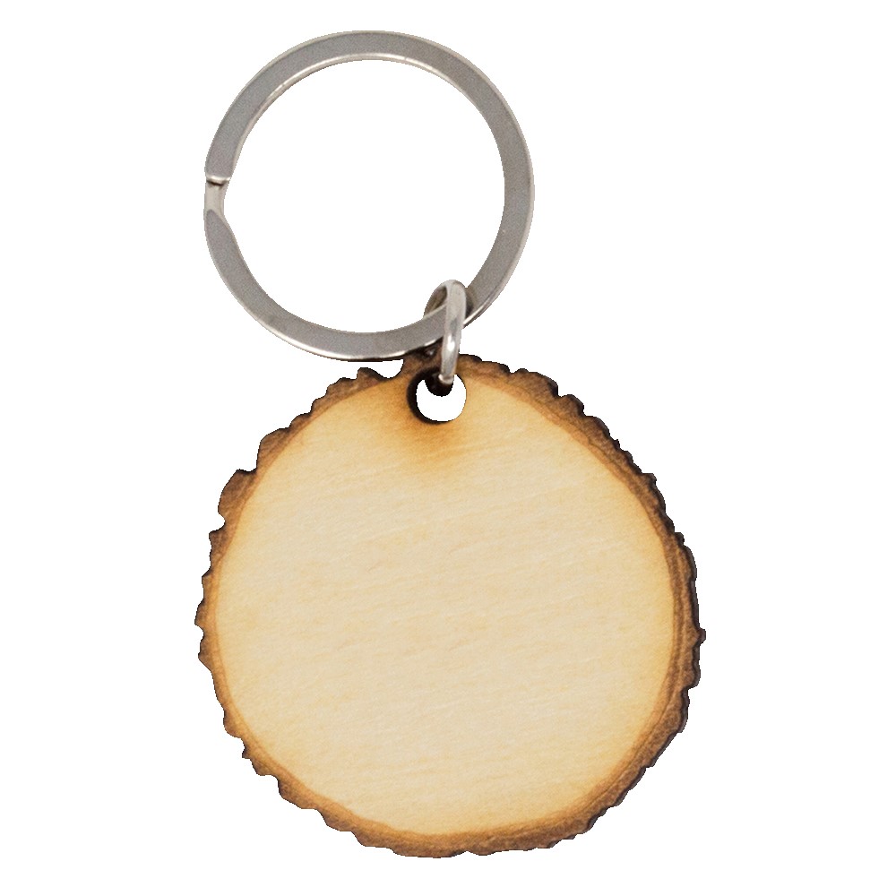 Picture of Custom Wood Log Cut Keychain