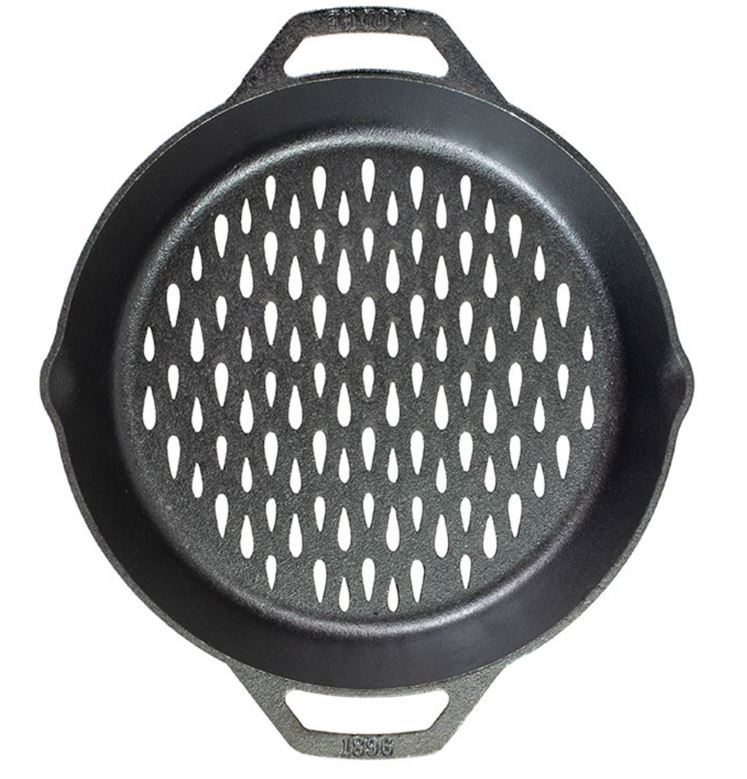 Picture of Lodge 12" Seasoned Cast Iron Dual Handle Grilling Basket