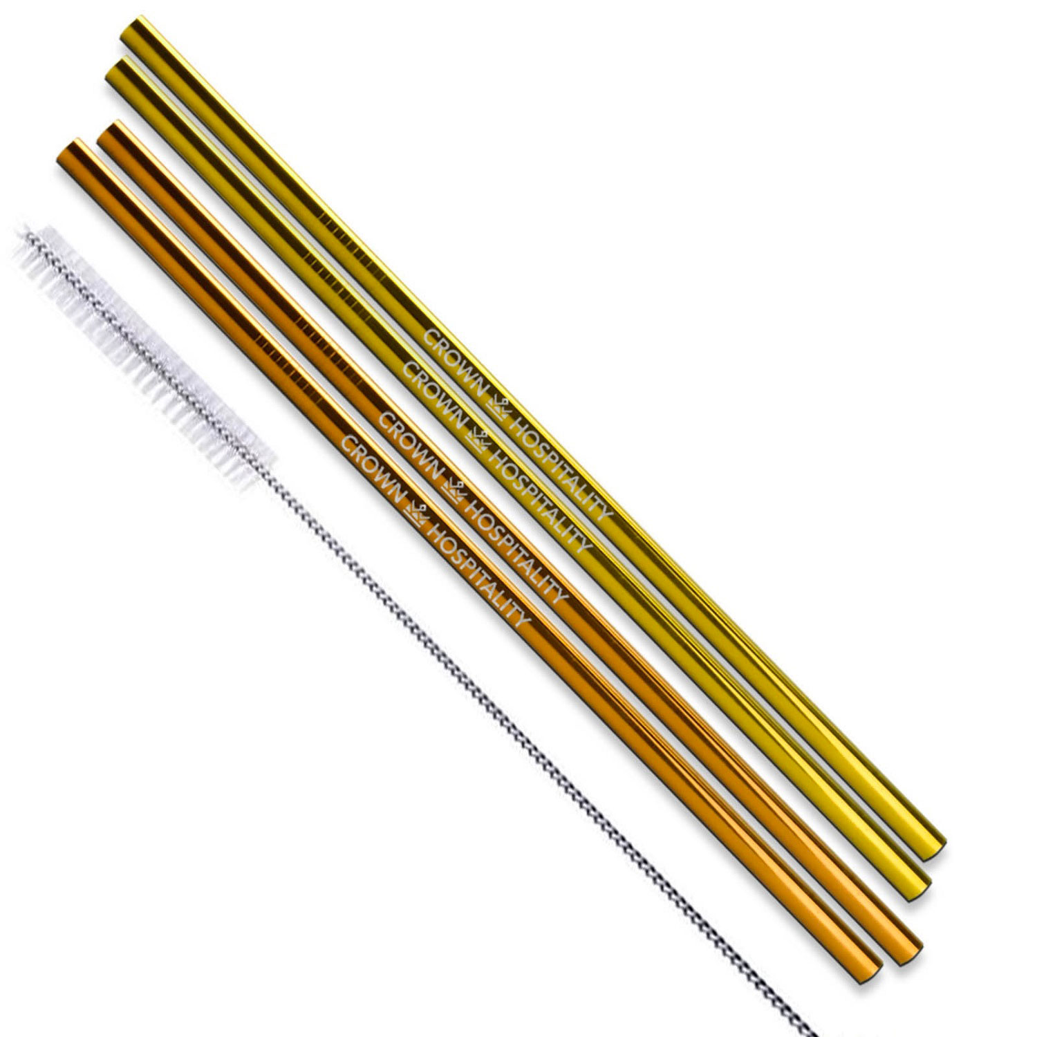Picture of Straight Stainless Steel Straws: Set Of 4" Copper: Set of 4" Gold and/or Copper