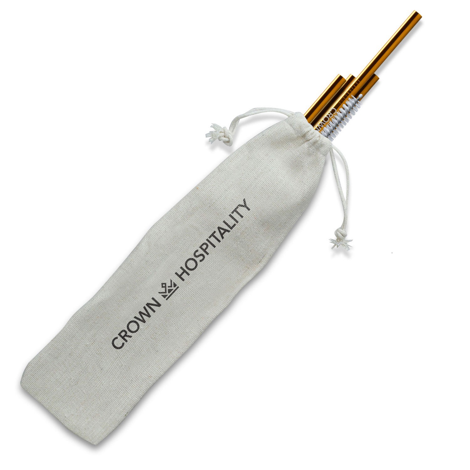Picture of Straight Stainless Steel Straws: Set Of 4" Copper: Set of 4" Gold and/or Copper