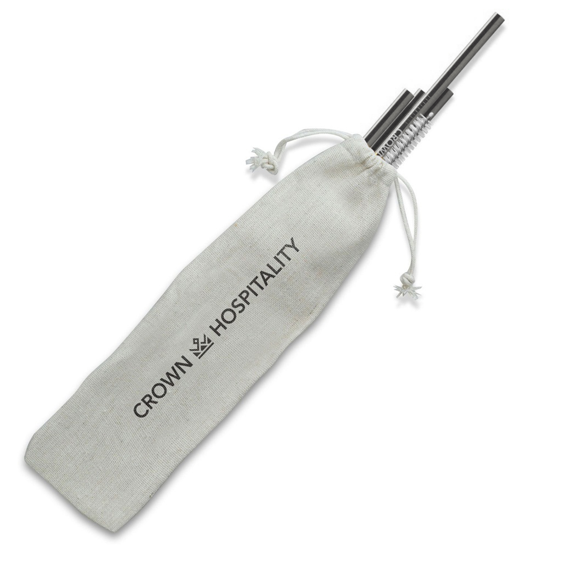 Picture of Straight Stainless Steel Straws: Set Of 4" Silver