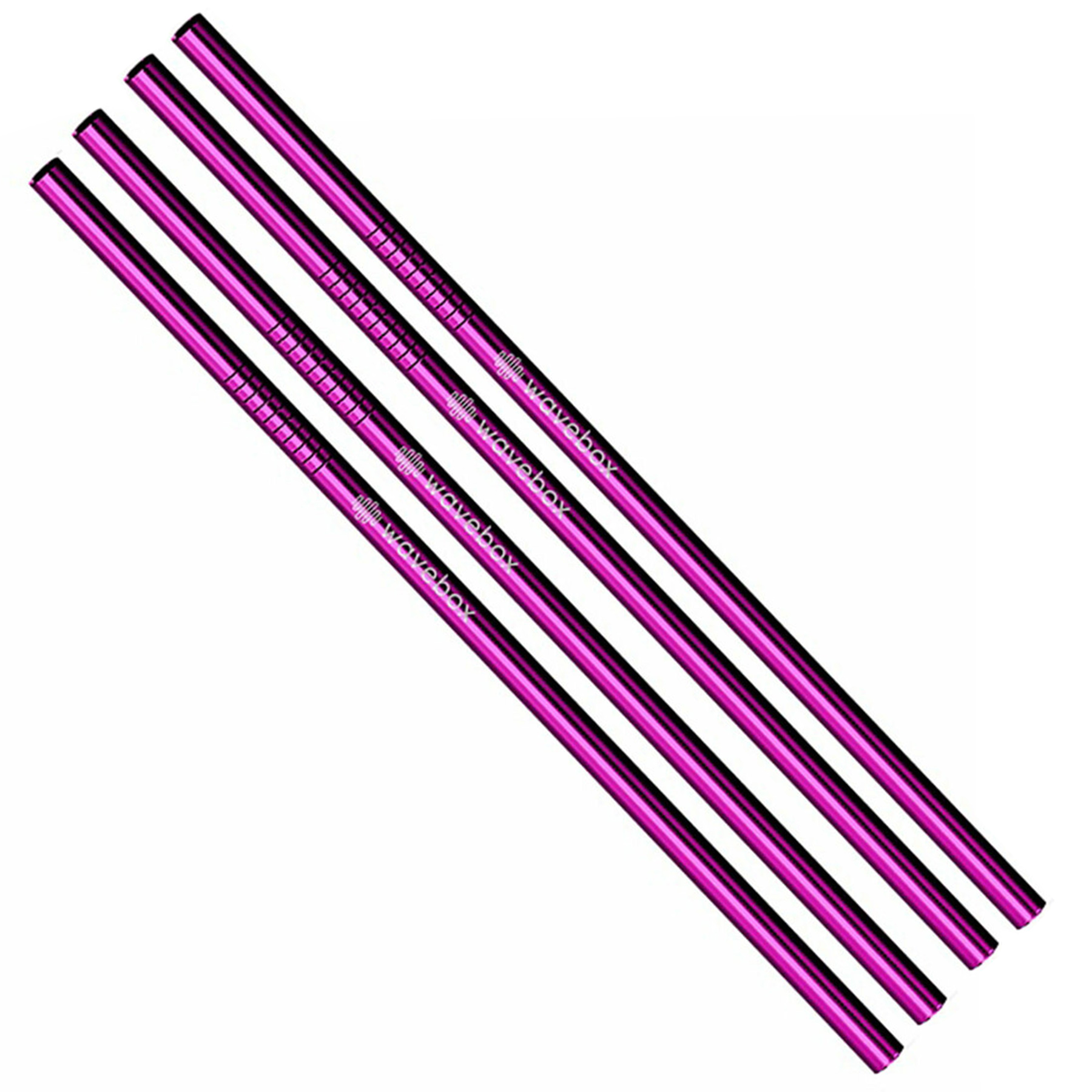 Picture of Straight Stainless Steel Straws: Set Of 4" Violet