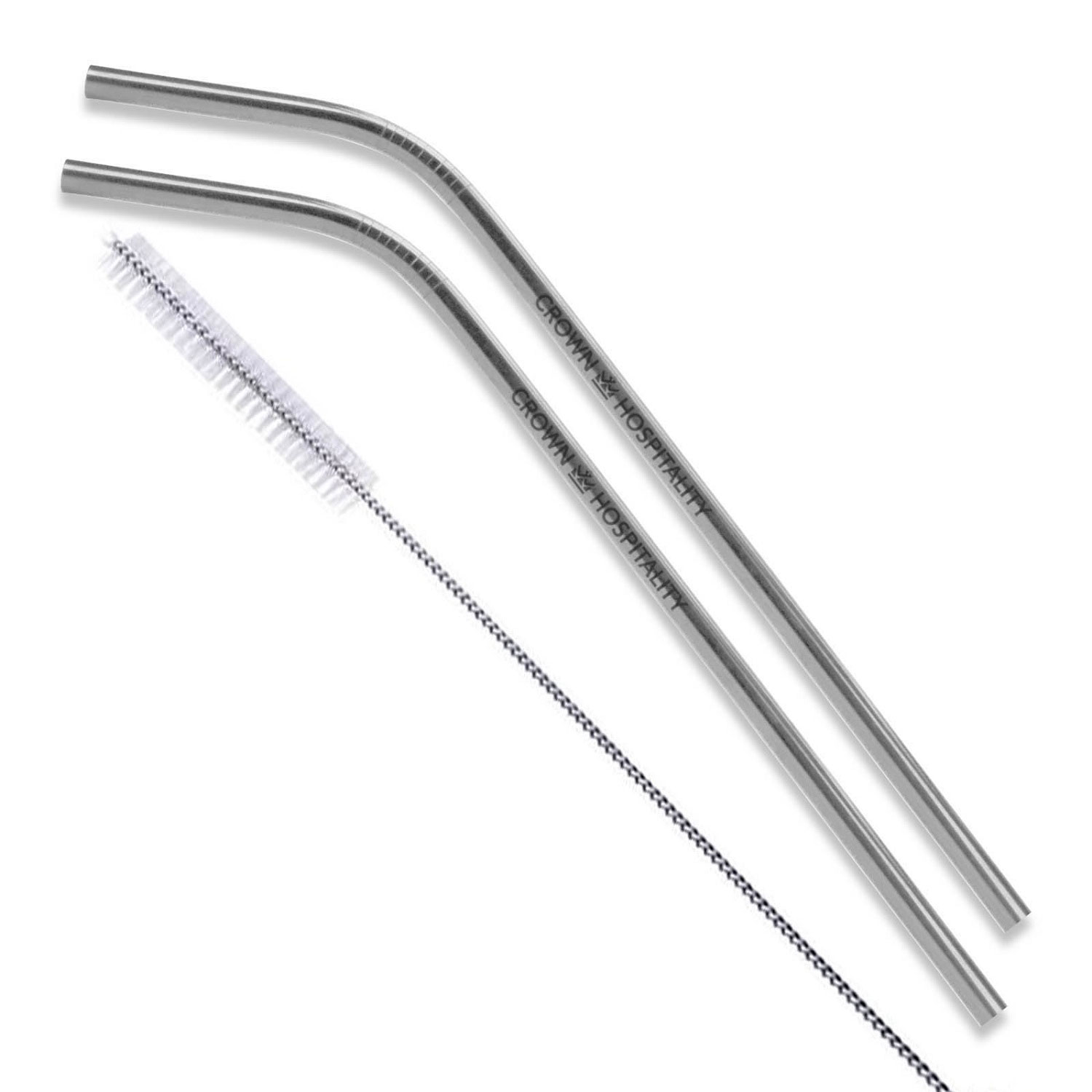 Picture of Bent Stainless Steel Straws: Set Of 2" Silver