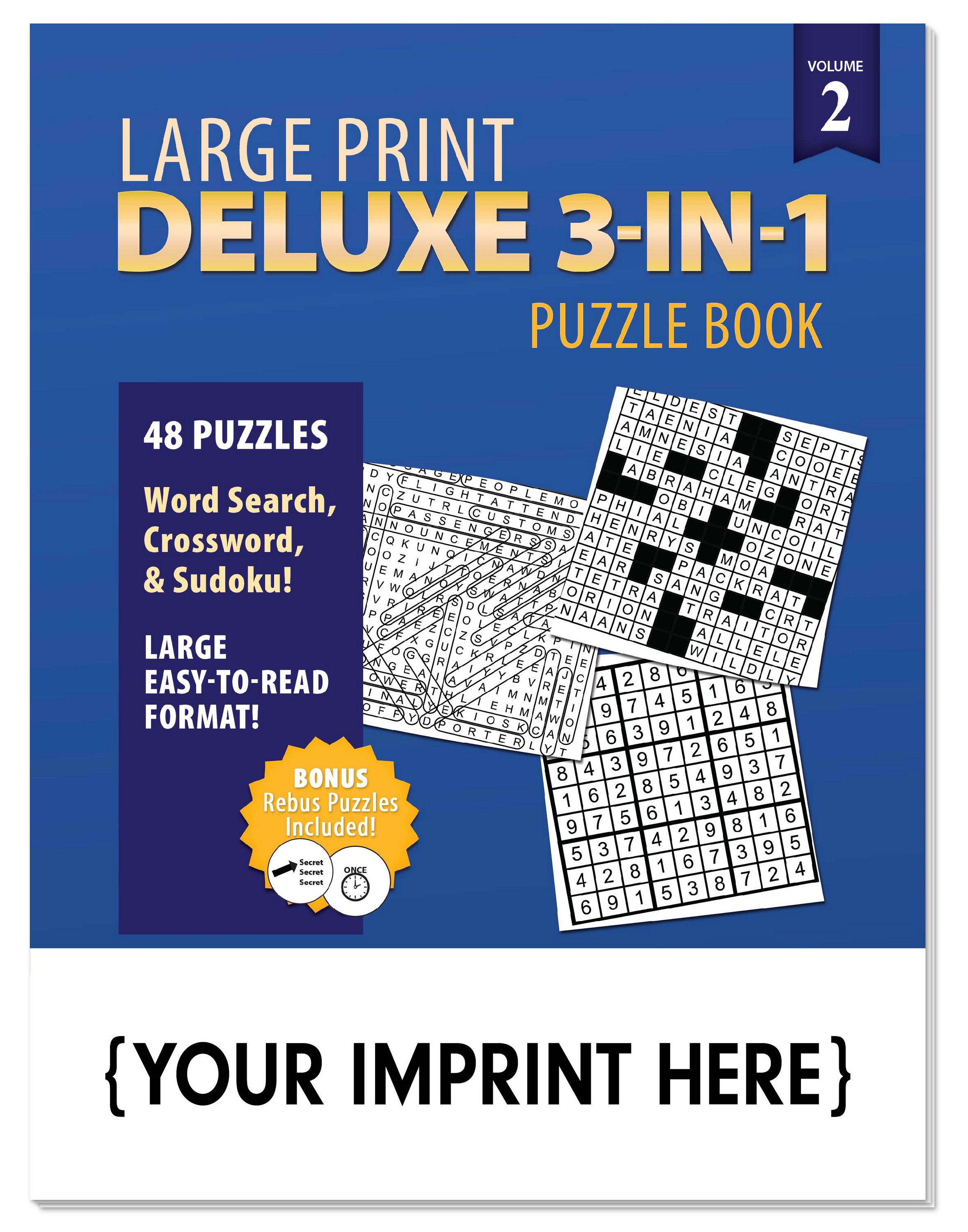 Picture of LARGE PRINT Deluxe 3-in-1 Puzzle Book Volume 2