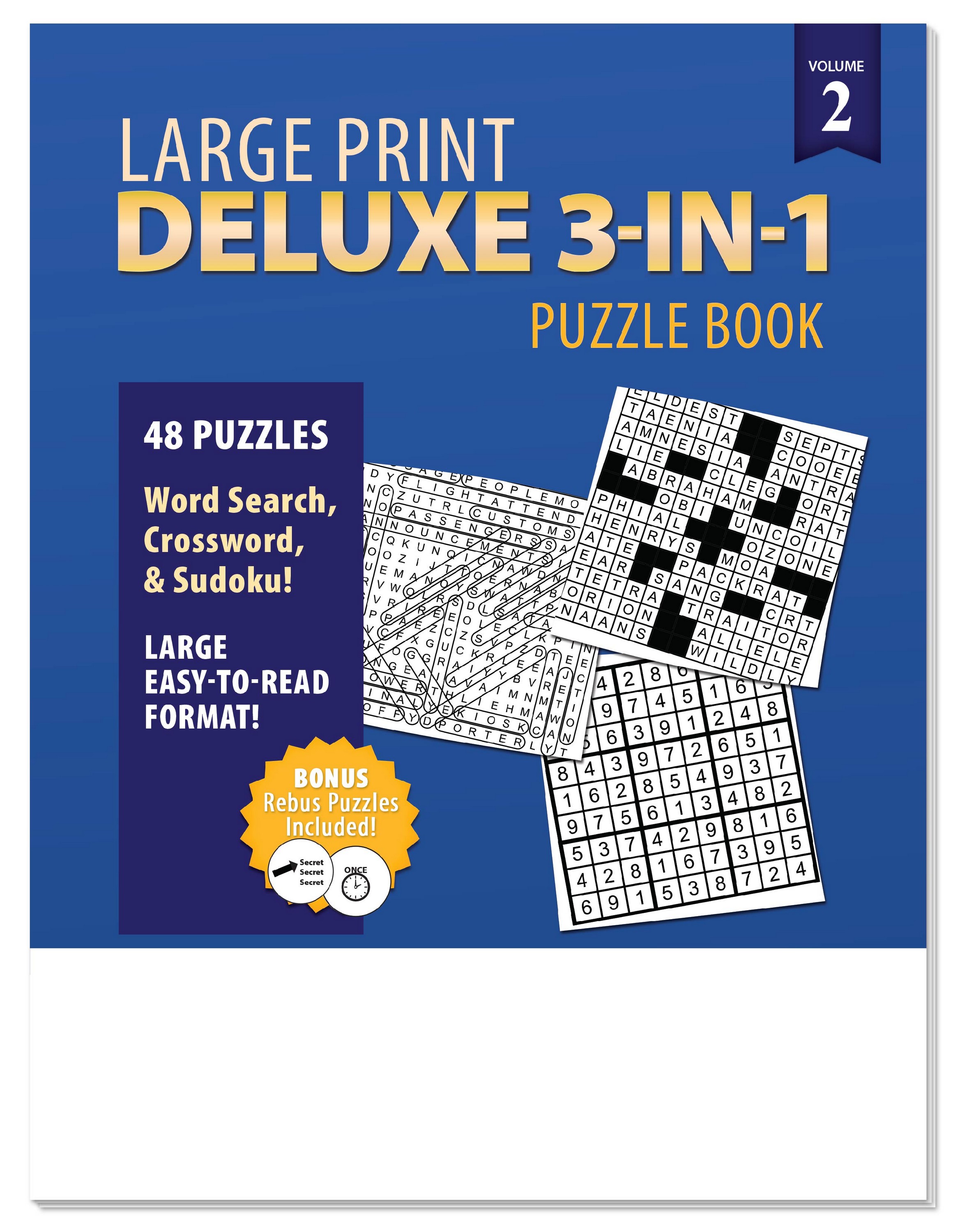 Picture of LARGE PRINT Deluxe 3-in-1 Puzzle Book Volume 2