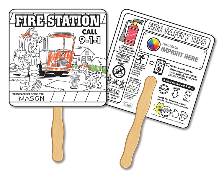 Picture of Paper Hand Fan Fire Safety - FSC Certified