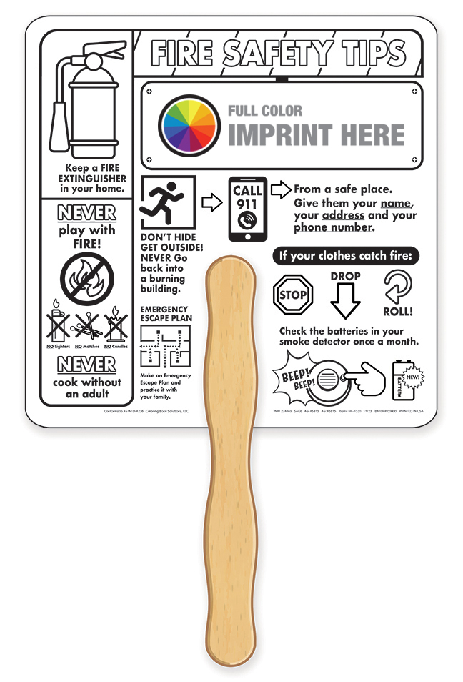 Picture of Paper Hand Fan Fire Safety - FSC Certified