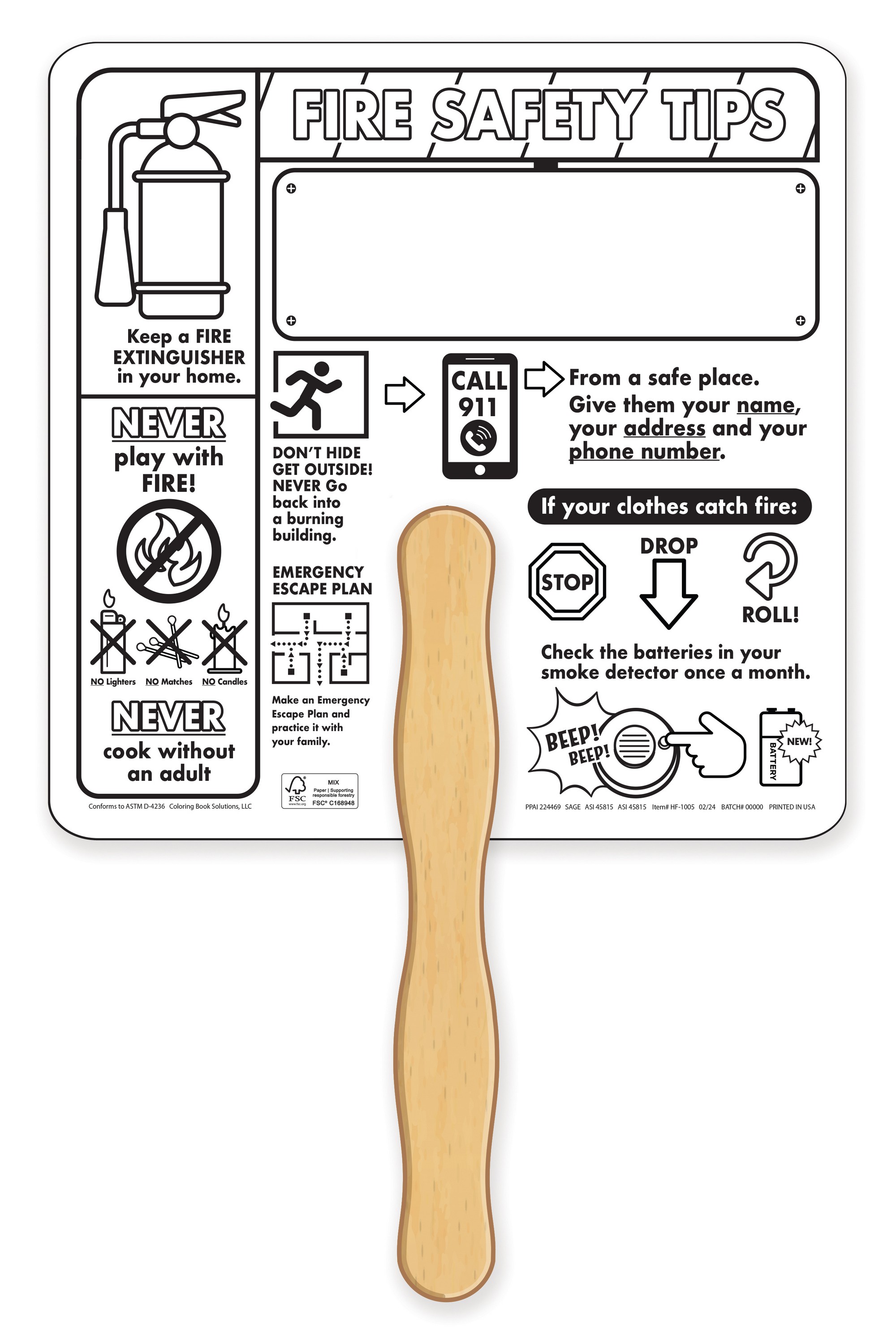 Picture of Paper Hand Fan Fire Safety - FSC Certified