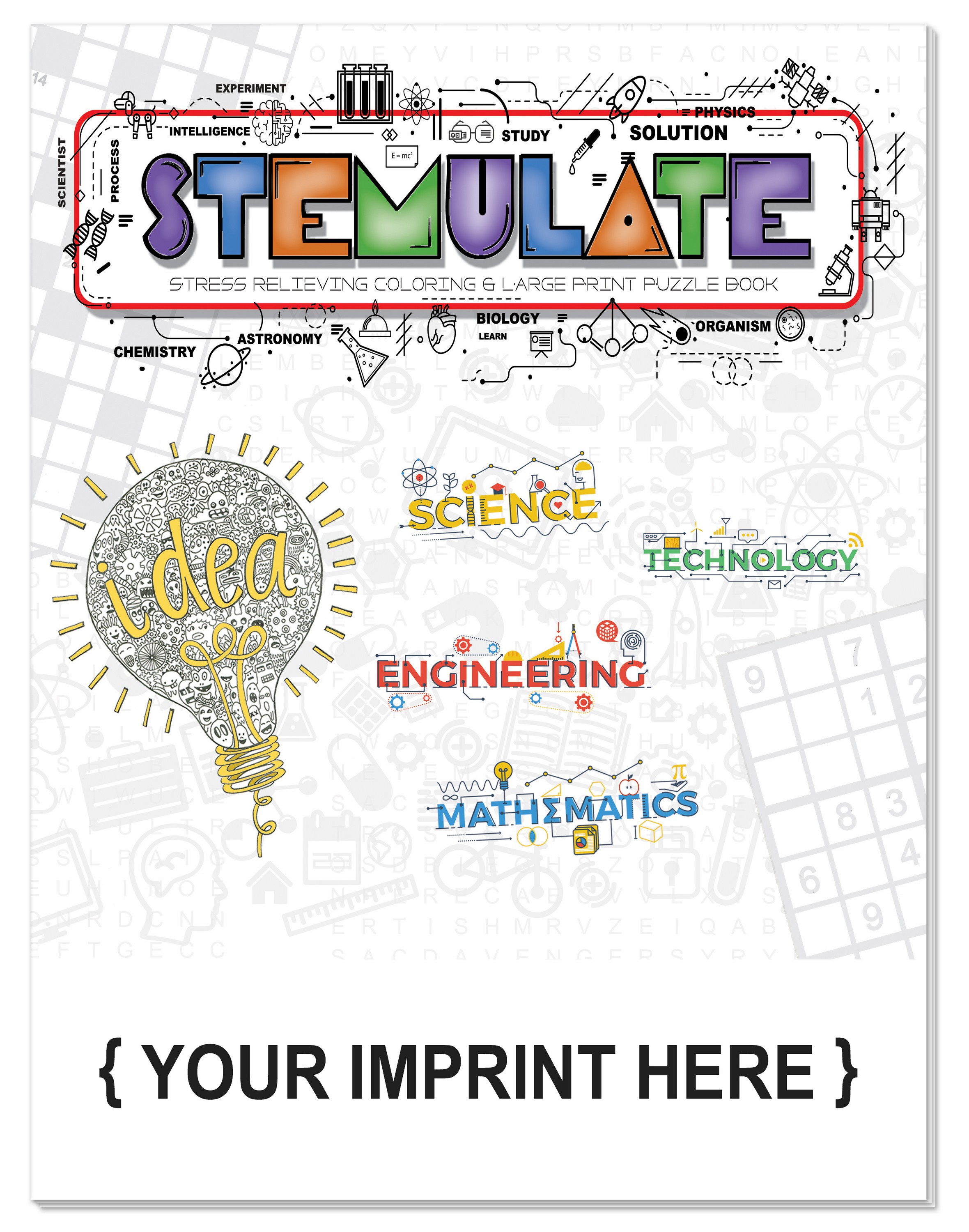 Picture of STEMulate - Stress Relieving Adult Coloring and Puzzle Book Combo