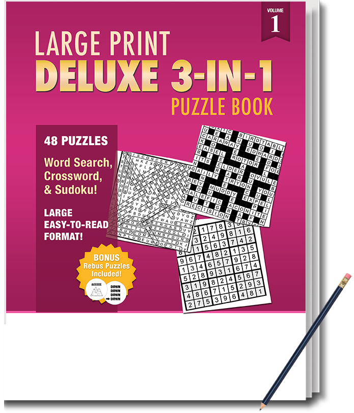 Picture of LARGE PRINT Deluxe 3-in-1 Puzzle Book Pack
