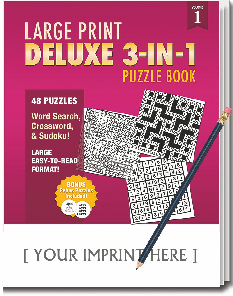 Picture of LARGE PRINT Deluxe 3-in-1 Puzzle Book Pack