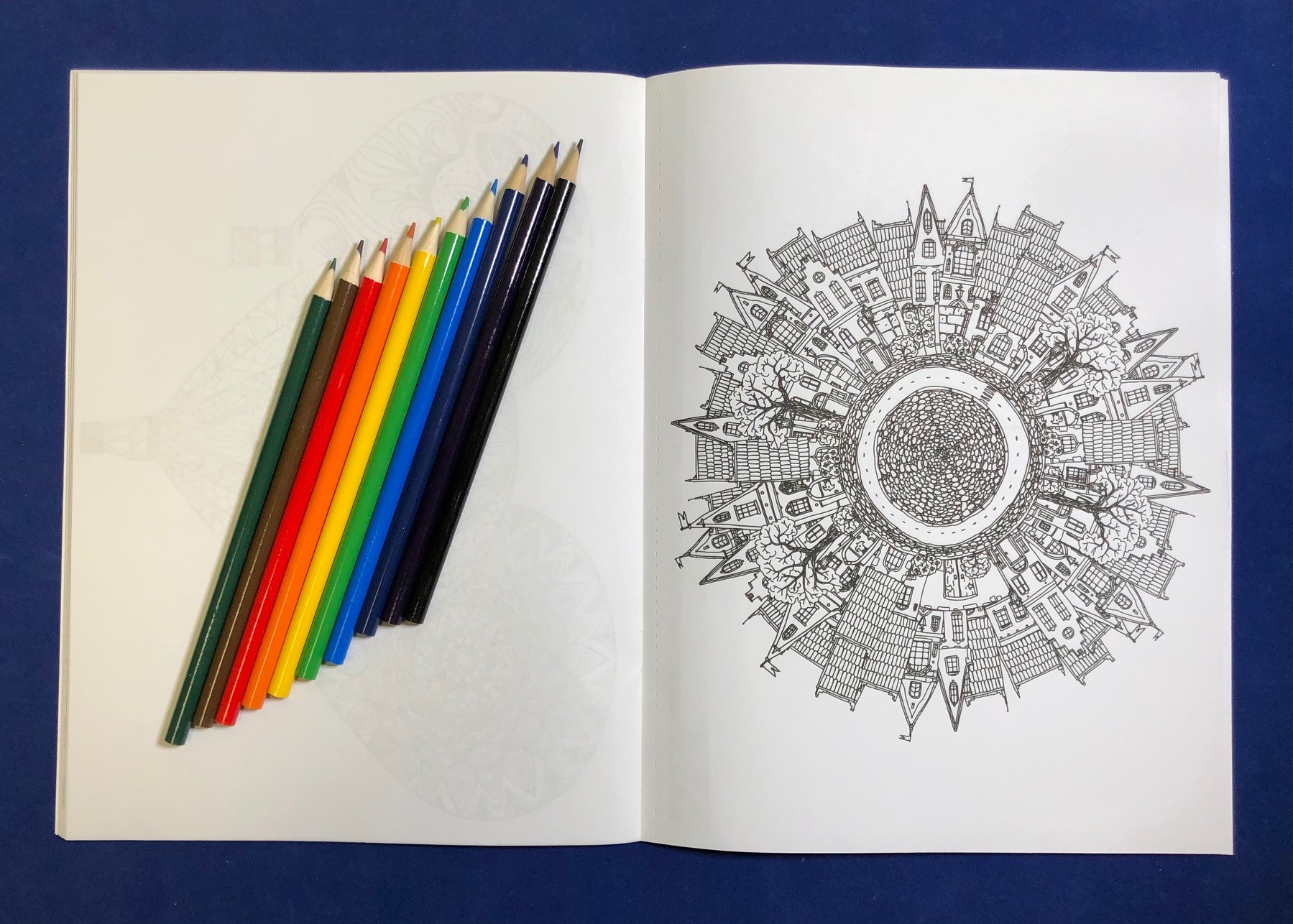 Picture of Relax Pack - ZenDoodle Coloring Book for Adults + Colored Pencils