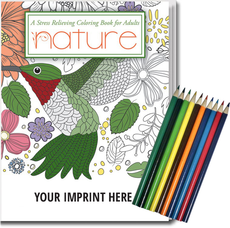Picture of Relax Pack - Nature Coloring Book for Adults + Colored Pencils
