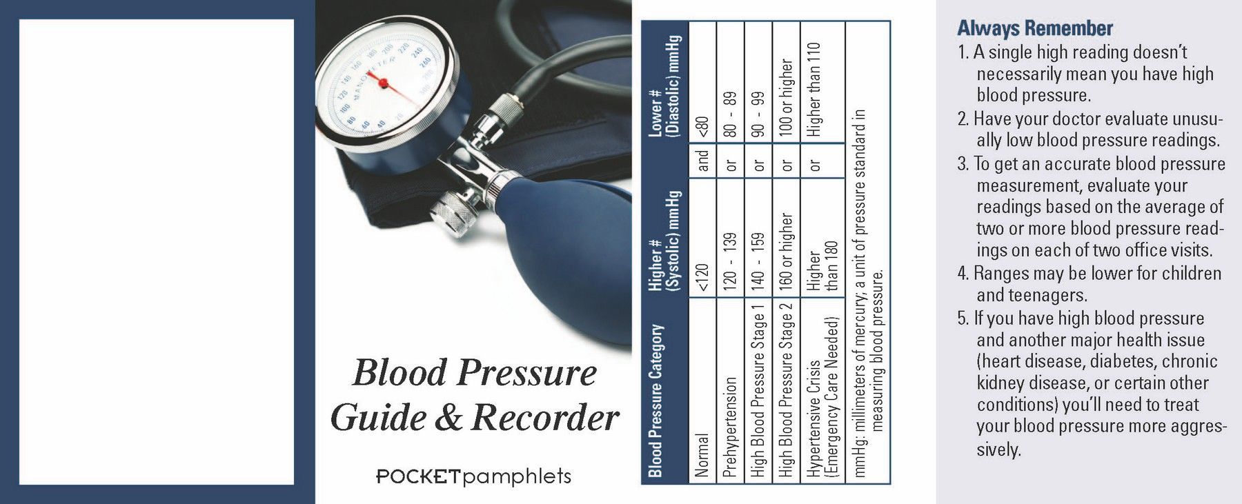 Picture of Blood Pressure Guide & Recorder Pocket Pamphlet