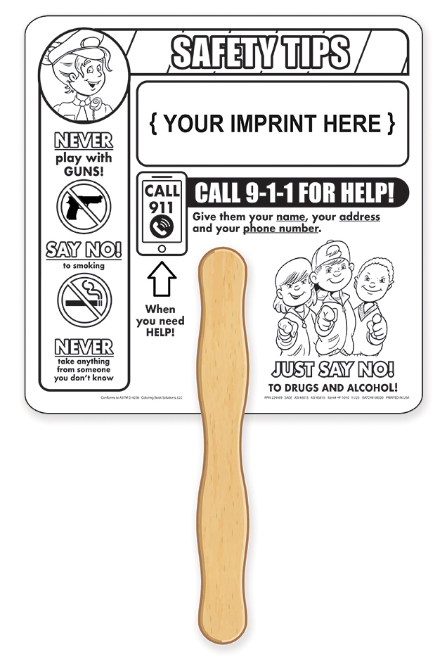 Picture of Hand Fan - Crime Prevention Coloring