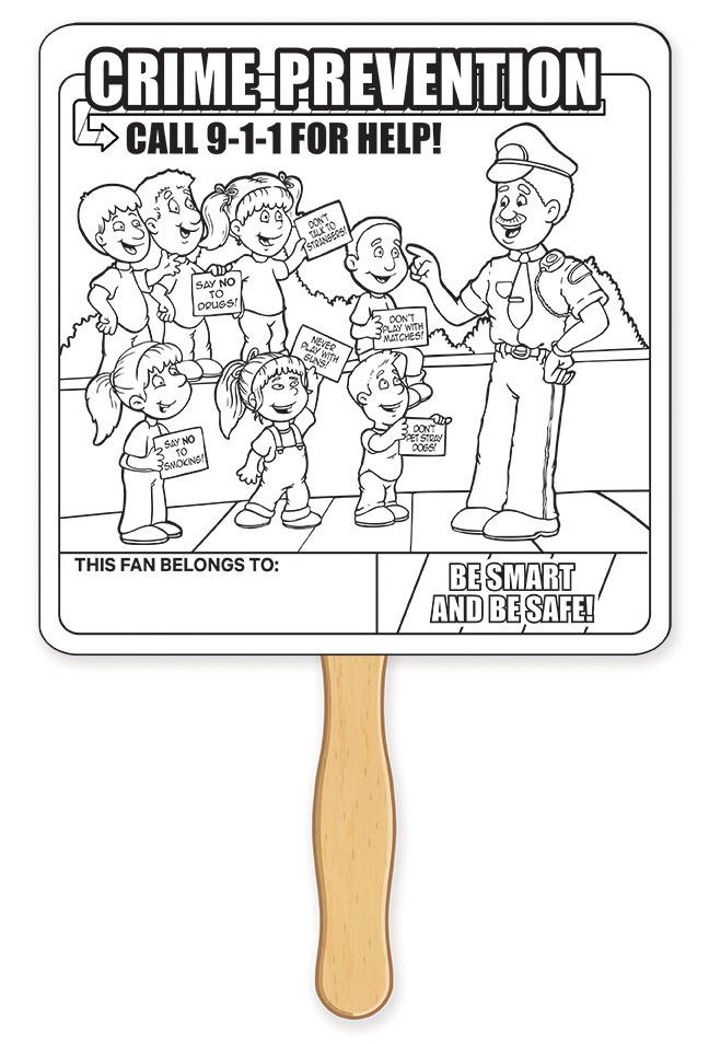 Picture of Hand Fan - Crime Prevention Coloring