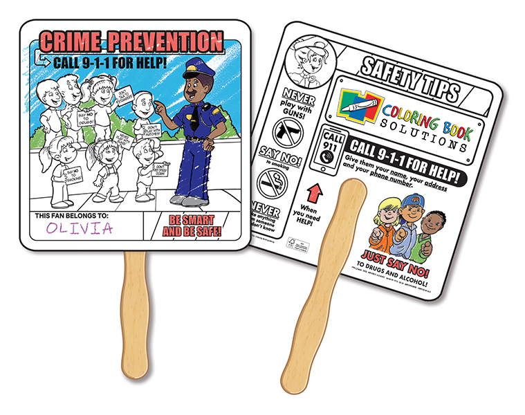 Picture of Hand Fan - Crime Prevention Coloring