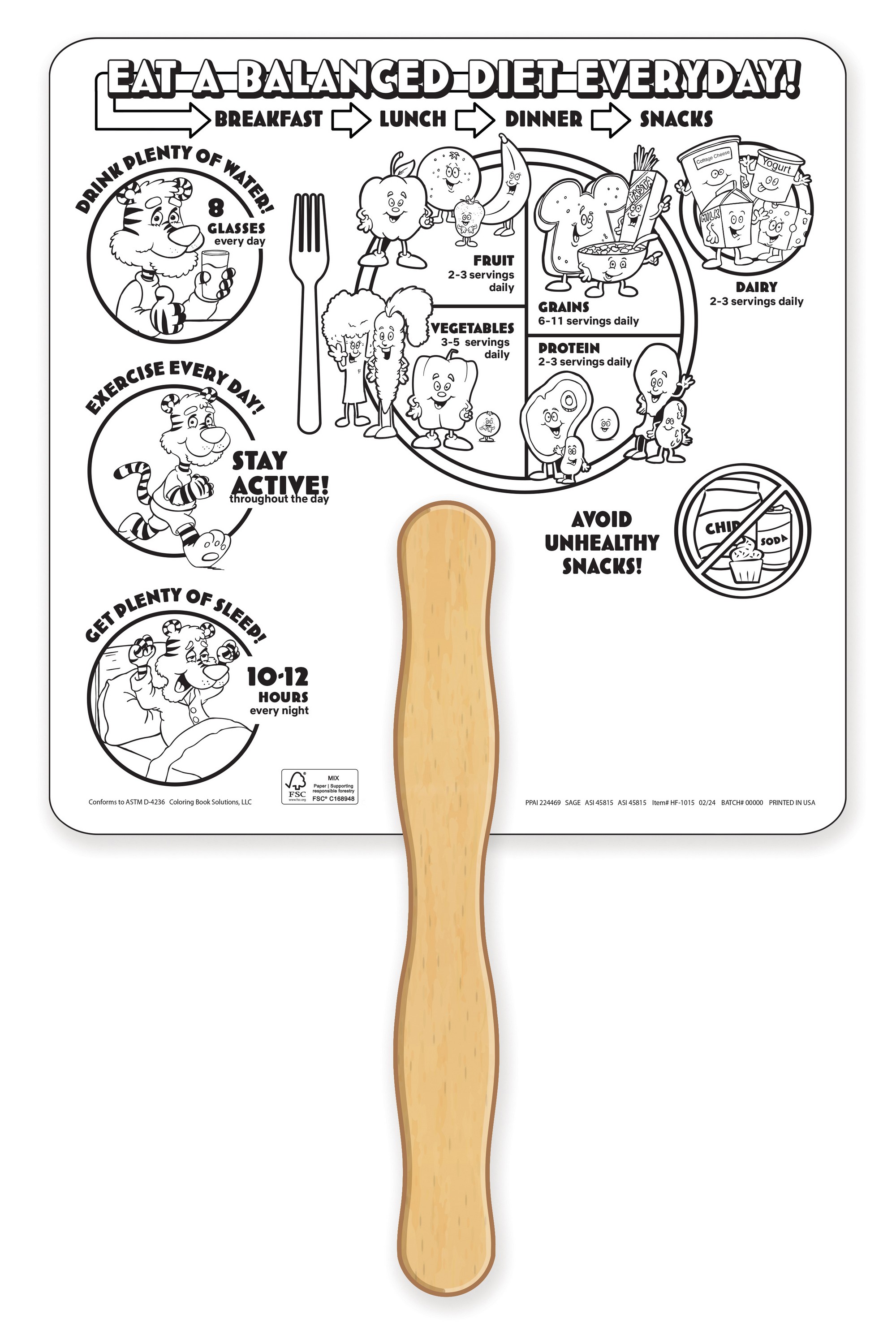 Picture of Hand Fan Good Nutrition Coloring - FSC Certified