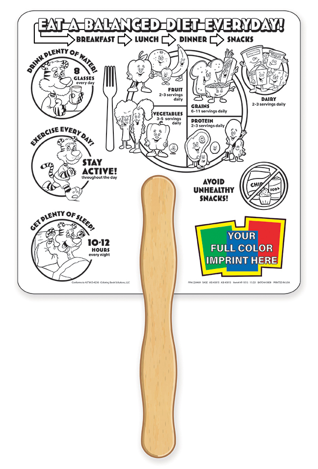 Picture of Hand Fan Good Nutrition Coloring - FSC Certified