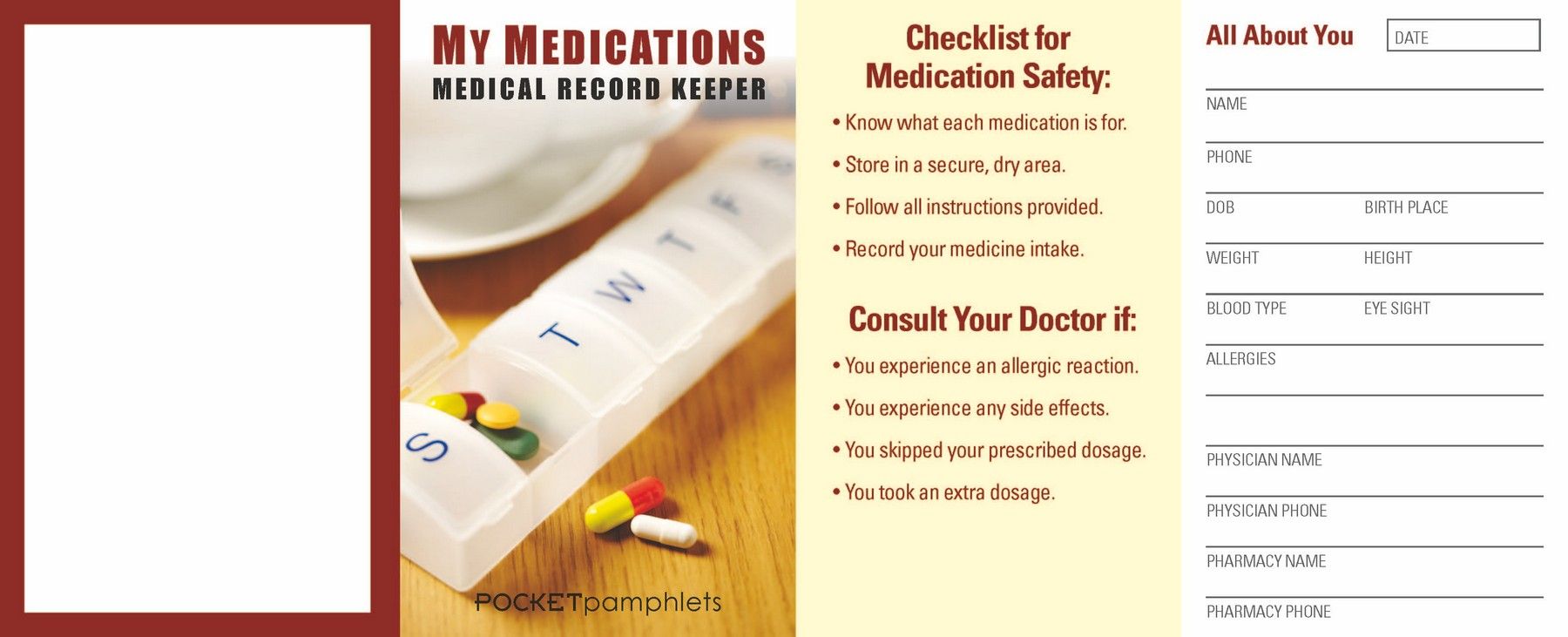 Picture of My Medications - Medical Record Keeper Pocket Pamphlet