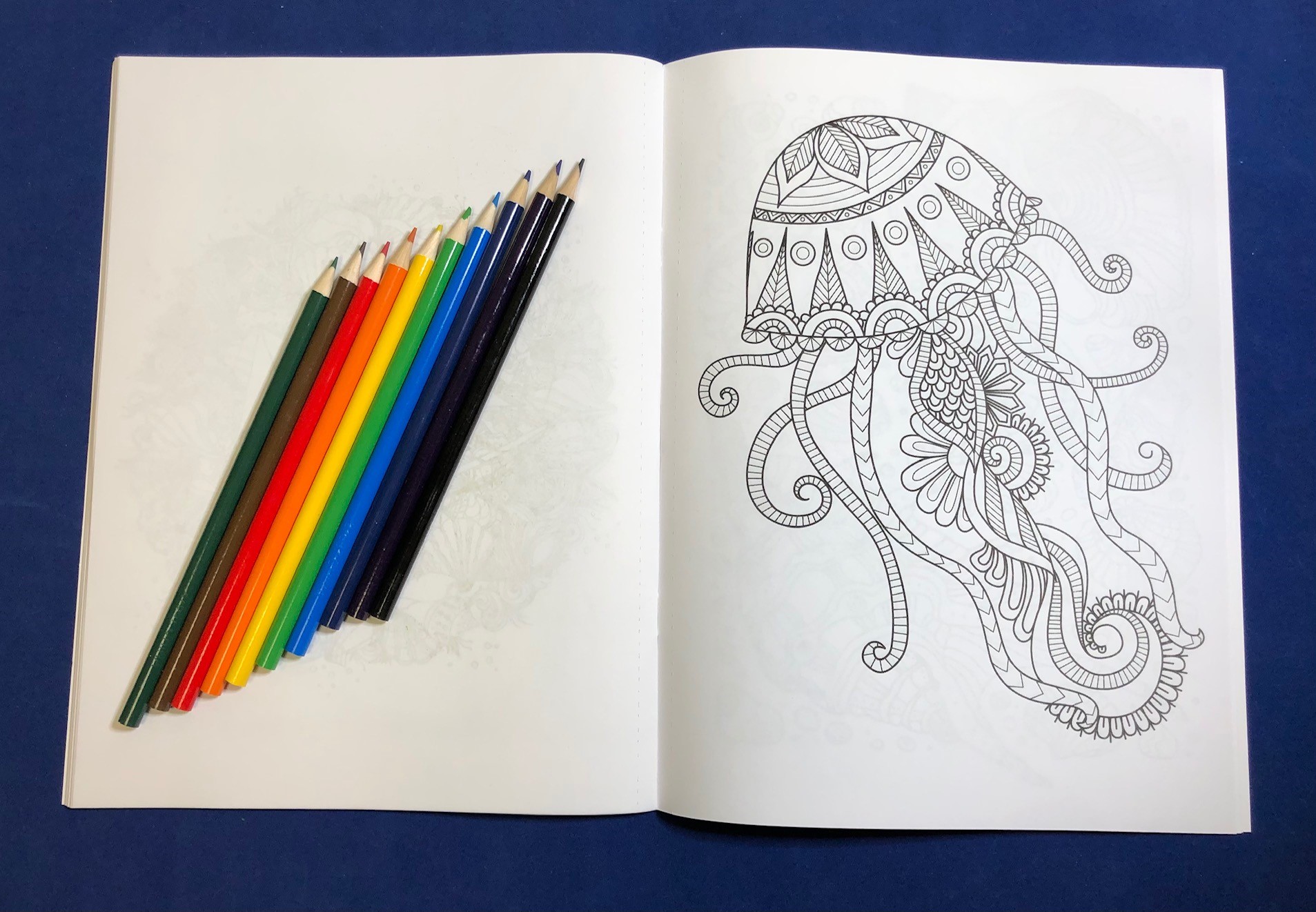 Picture of Relax Pack - Oceans Coloring Book for Adults + Colored Pencils