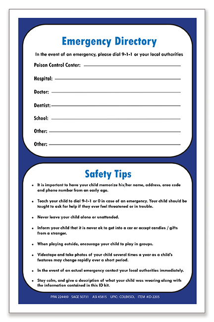 Picture of Child ID Safety Kit - Police