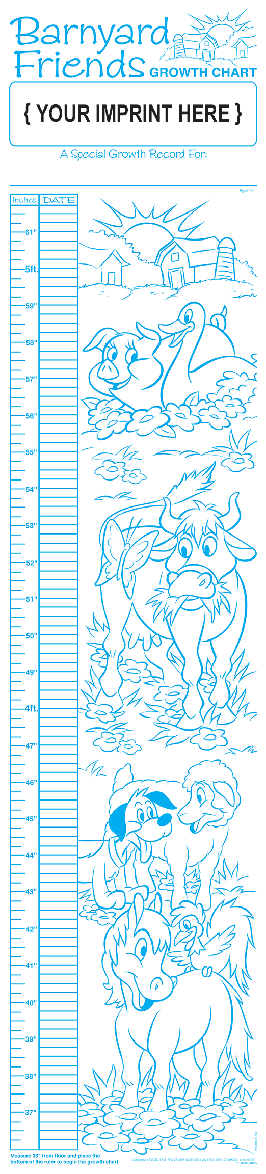 Picture of Growth Chart - Barnyard Friends